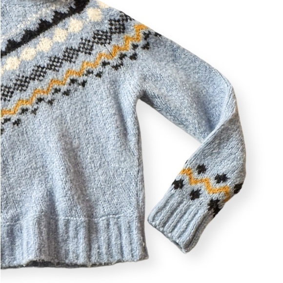 Derek Lam 10 Crosby Diagonal Fair Isle Alpine Turtleneck Sweater, Size S blue - Picture 11 of 15